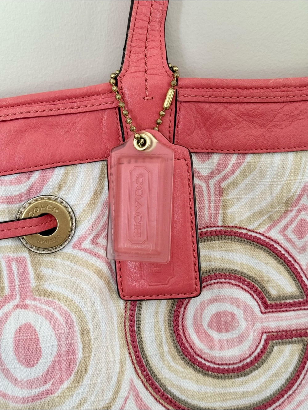 Coach Audrey Signature Op Art Leigh Tote Bag - Picture 13 of 14